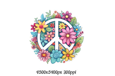 Floral Peace Sign in Bloom