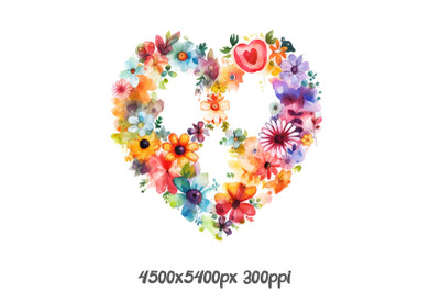 Floral Heart Wreath in Bloom