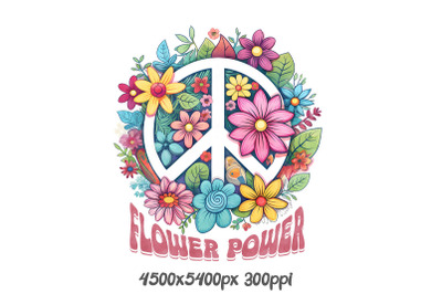 Flower Power Peace Symbol