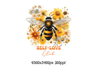 Self-Love Club with Bee and Sunflowers