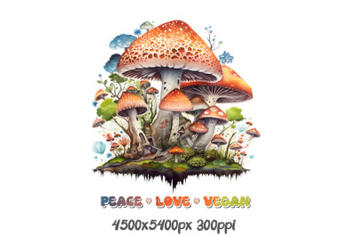 Peace&2C; Love &amp;amp; Vegan Mushroom Scene