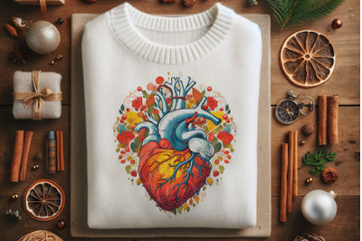 Vibrant Heart with Nature Elements