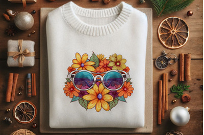 Stylish Sunflower with Sunglasses