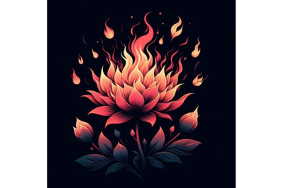 4 Flower fire. beautiful fire flowe