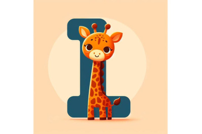 4 animal alphabet I with Giraffe