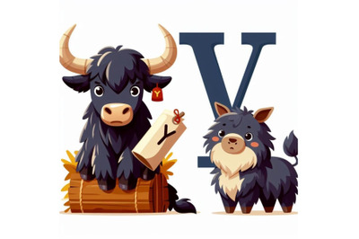 4 animal alphabet Y with Yak