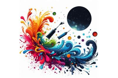 4 A colorful paint splash