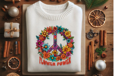 Flower Power Peace Symbol