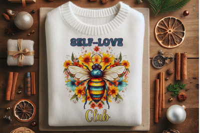 Self-Love Club with Bee and Sunflowers