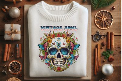 Vintage Soul Floral Skull