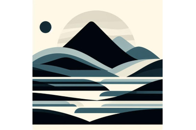 A bundle of 4 Mountain abstract poste