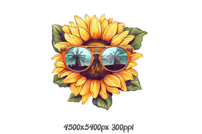 Sunflower with Sunglasses