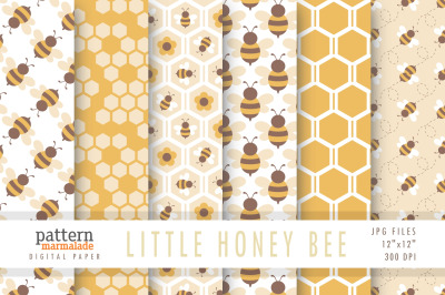 Little Honey Bee - Seamless Pattern - BW006A