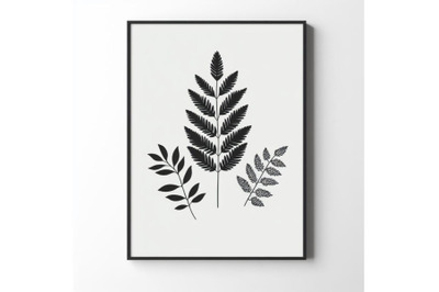 A bundle of 4 Botanical leaves print boho