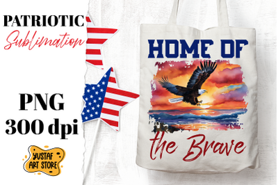 Patriotic sublimation. Watercolor American eagle sublimation