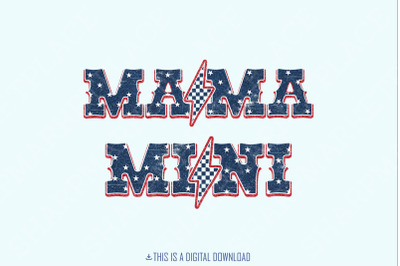 American Mama and Mini PNG&2C; 4th of July&2C; Independence Day&2C; Patriotic Sublimation Design&2C; USA Retro America&2C; Digital Download