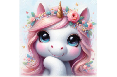 4 Portrait of cute unicorn