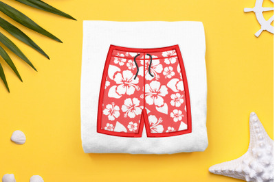 Swim Trunks Shorts | Applique Embroidery