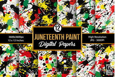 Juneteenth Paint Splatter Digital papers