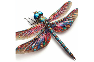 4 Beautiful big Dragonfly isolated