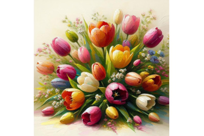 4 Beautiful tulips for Mother`s Day on