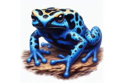 4 Dendrobates azureus in front of a w