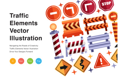 Traffic Elements Vector Illustration