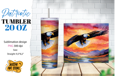 Patriotic tumbler wrap. American eagle sublimation