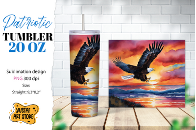 Patriotic tumbler wrap. American eagle sublimation