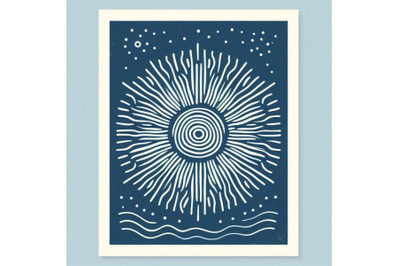 4  Abstract  Sun print boho minimalist