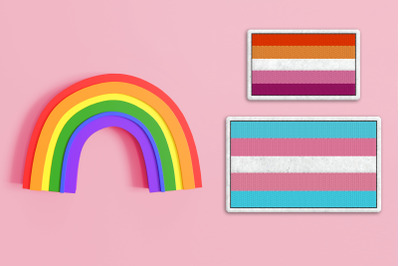 5 Color Striped Pride Flag ITH Feltie | Applique Embroidery