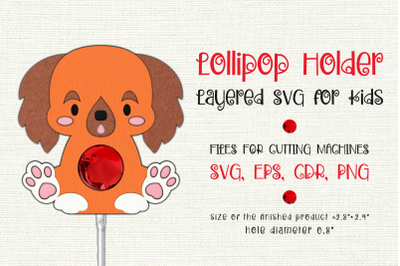 Spaniel Dog | Lollipop Holder | Paper Craft Template