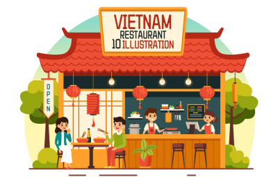 10 Vietnamese Food Restaurant Illustration