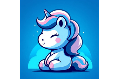 A bundle of ortrait of cute unicorn