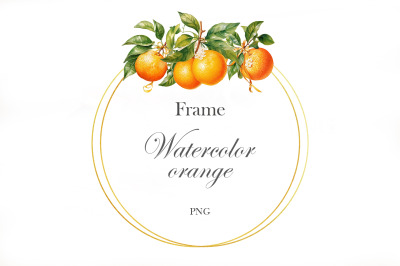 Watercolor Orange Frame