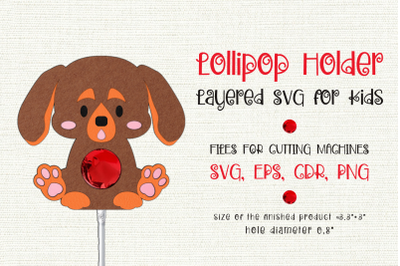 Dachshund Puppy | Lollipop Holder | Paper Craft Template