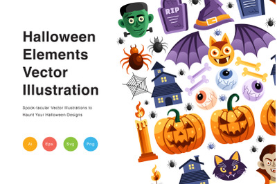 Halloween Elements Vector Illustration