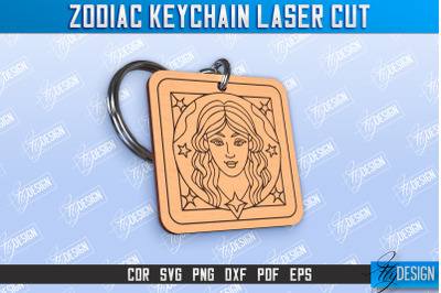 Virgo Keychain Laser Cut | Astrology Design | Zodiac Sign | CNC File