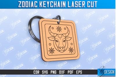 Taurus Keychain Laser Cut | Astrology Design | Zodiac Sign | CNC File