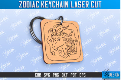 Capricorn Keychain Laser Cut | Astrology Design | Zodiac Sign | CNC