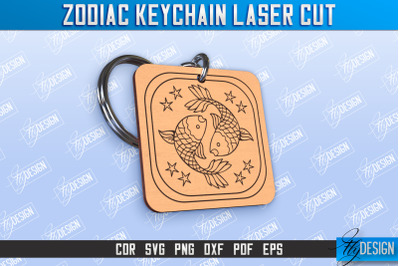 Pisces Keychain Laser Cut | Astrology Design | Zodiac Sign | CNC File