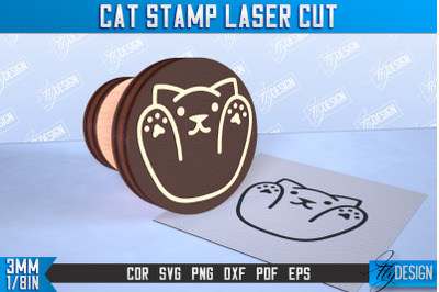 Cat Stamp Laser Cut | Teachers Stamp | Wooden Stamp | Kids Design