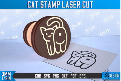 Cat Stamp Laser Cut | Teachers Stamp | Wooden Stamp | Kids Design