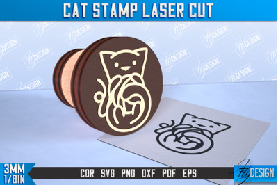 Cat Stamp Laser Cut | Teachers Stamp | Wooden Stamp | Kids Design