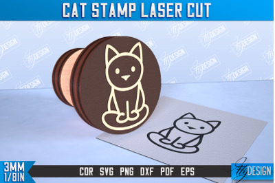 Cat Stamp Laser Cut | Teachers Stamp | Wooden Stamp | Kids Design