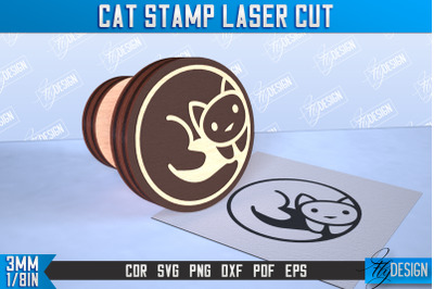 Cat Stamp Laser Cut | Teachers Stamp | Wooden Stamp | Kids Design