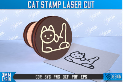 Cat Stamp Laser Cut | Teachers Stamp | Wooden Stamp | Kids Design