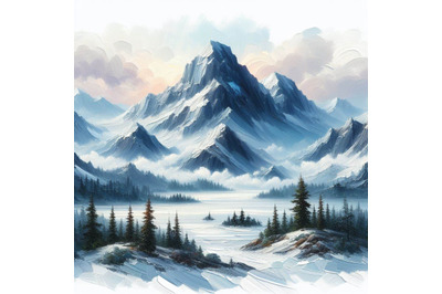 A bundle of 2 Mountain landscape