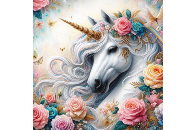 A bundle of icorn with flowers