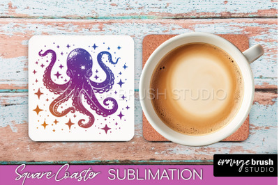 Boho Mystical Square Coaster PNG - Celestial Sublimation